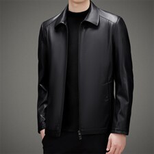 K8816钱塘2020-2秋冬季百搭时尚休闲中年男士夹克皮衣外套P127，男装皮衣，钱塘207-2