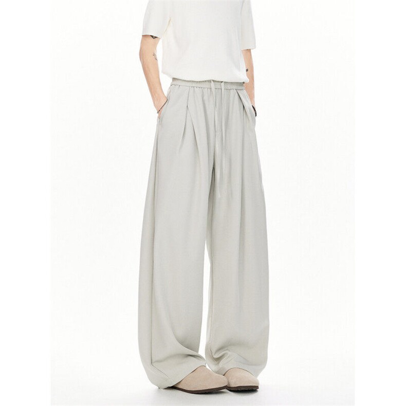 冰丝阔腿西裤男夏季宽松垂坠感休闲裤简约百搭长裤k90p55控88，男装西裤，星座1011-1