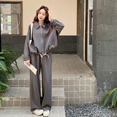 现货拼色短外套阔腿裤套装8852P185K278，女装套装/套裙，2C201