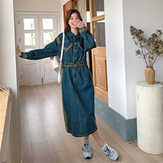 复古气质牛仔裙连衣裙春秋季2024新款高级感超好看裙子，女装连衣裙，点滴