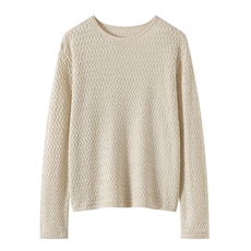 2026年秋季时尚百搭通勤简约休闲圆领扭花长袖，女装羊毛衫，东远绒业