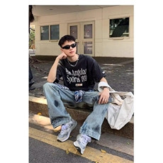 AK1683-P50韩版潮流新款宽松休闲百搭直筒牛仔裤，男装牛仔裤，星座617A-2
