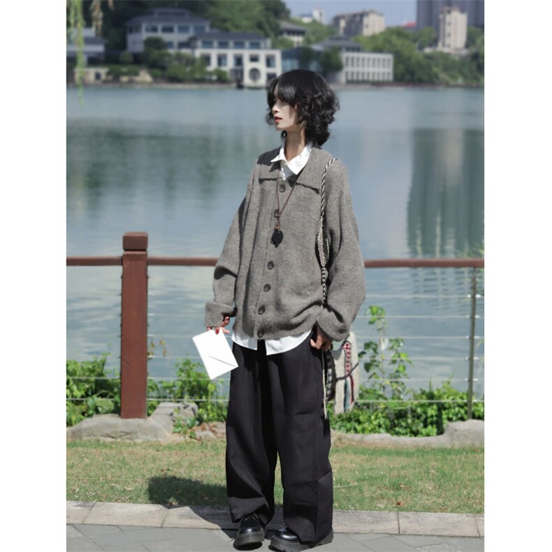 网络图，简约百搭文艺时尚日系慵懒开衫毛衣XZ302B-1-M3188P55,男装针织衫/毛衣,星座302B-1