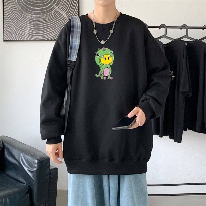 Y2546P38秋季新款港风印花圆领卫衣男潮宽松帅气百搭休闲外套,男装卫衣,星座510A-1