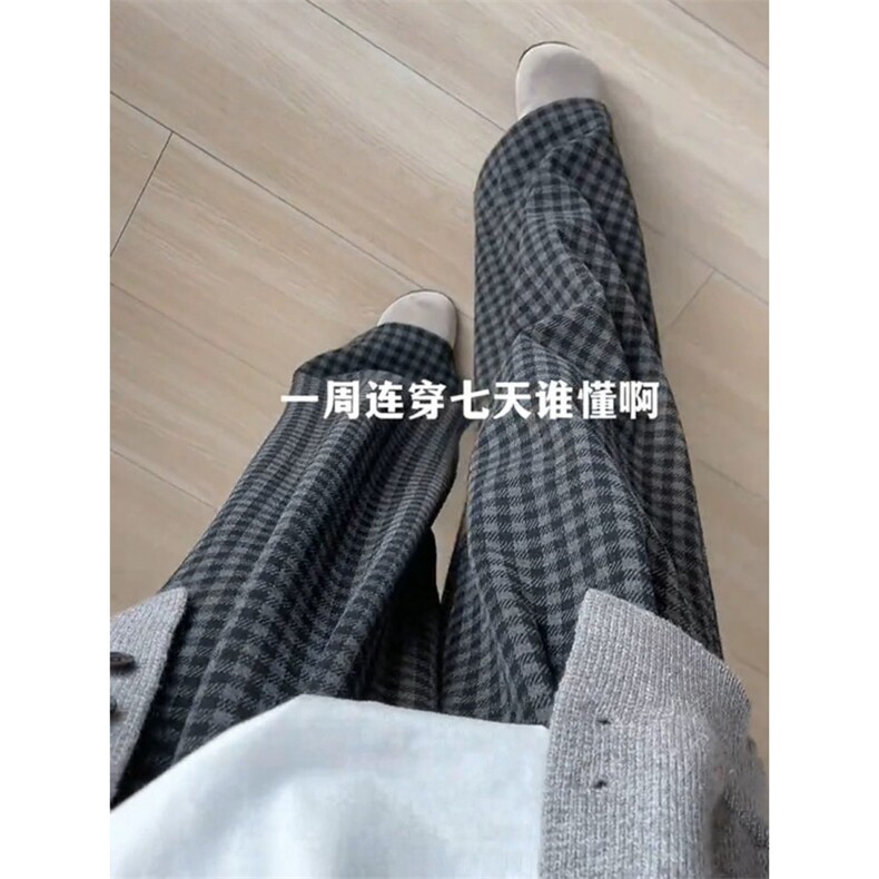 现货格雷系黑灰格子阔腿休闲裤ZK0451-P35加绒P4,男装卫衣,星座313A(原308A-2)