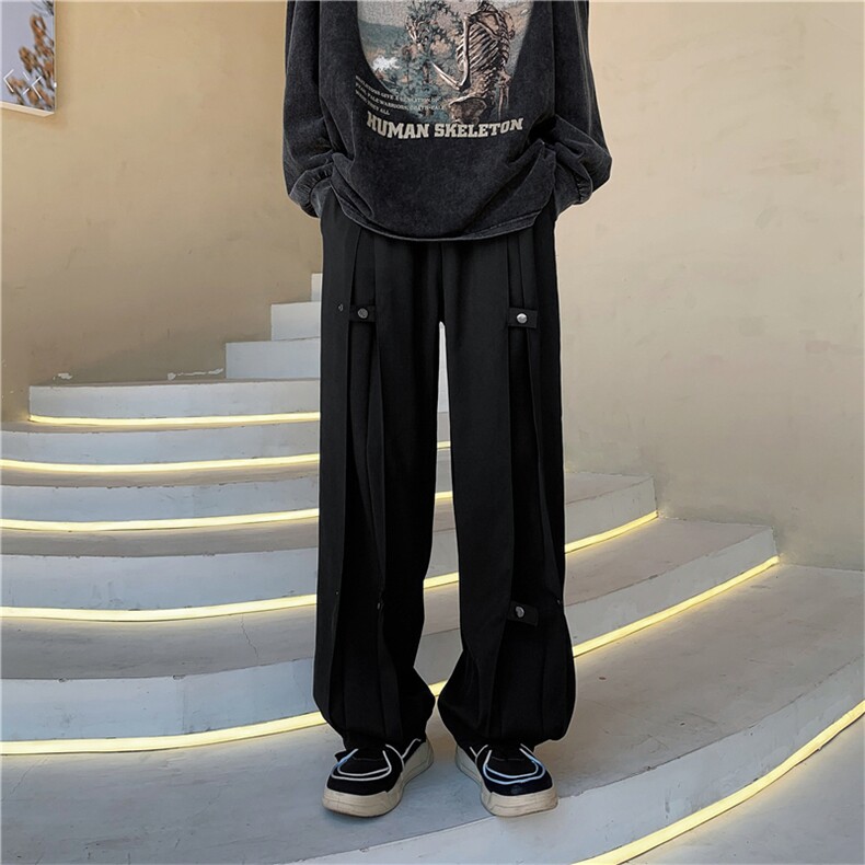 ins高街潮牌男裤宽松直筒夏季薄ovsize设计感休闲长裤K0927-P40,男装休闲裤,星座308B-1