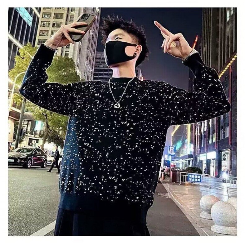S596满天星高级感高端毛衣男装潮牌针织衫新款青年保暖打底衫,男装针织衫/毛衣,星座308A-1（原309B-1）