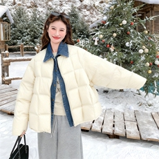 假两件牛仔拼接90羽绒服外套2C259-2505-P325-K488，女装羽绒服，2C259