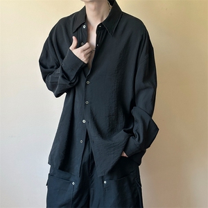 初秋新款-痞帅高品质长袖衬衫男宽松休闲上衣A351-AC25618-特批65图片