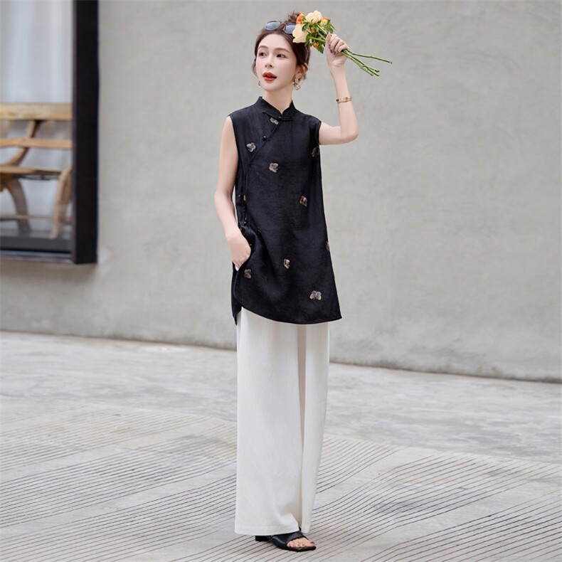 2025夏装新款刺绣宽松两件套,女装套装/套裙,曼琳思菲