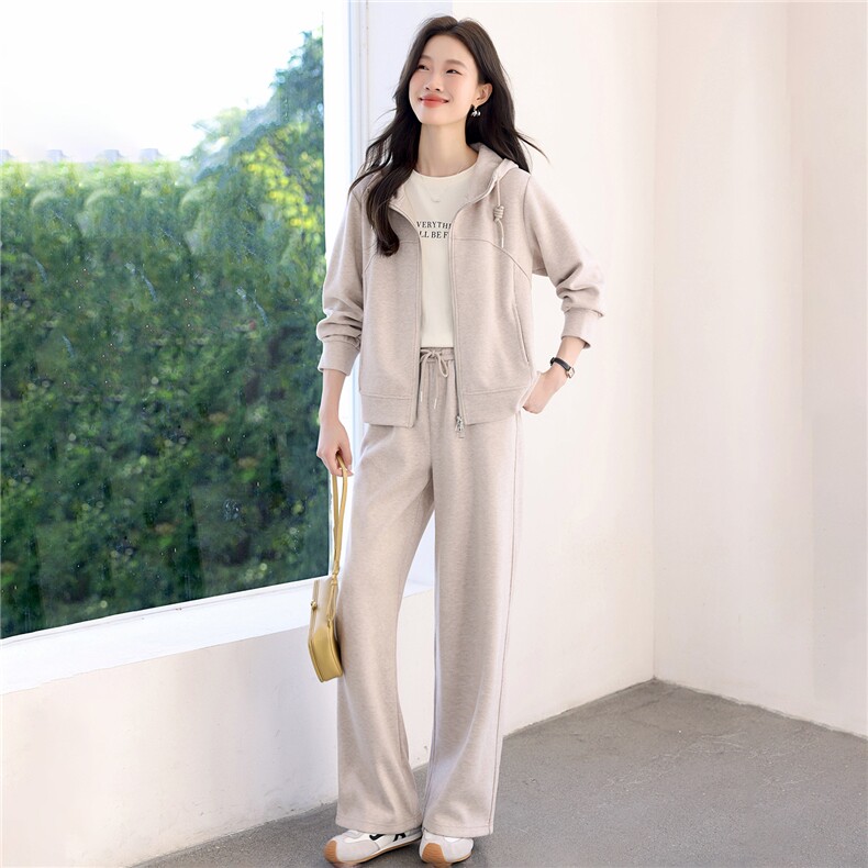 连帽运动套装女2025秋季新款一整套时尚中年妈妈宽松卫衣两件套,女装套装/套裙,涵誉