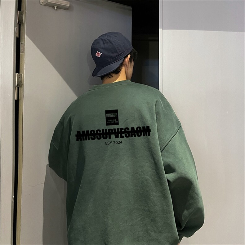 特P25控48秋冬新款男士圆领卫衣宽松休闲日常百搭上衣WQ2457,男装卫衣,电商B370