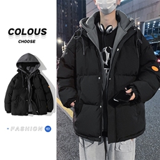 2023假两件棉服外套男连帽加厚棉衣2199-1特P90，男装棉衣，电商A309