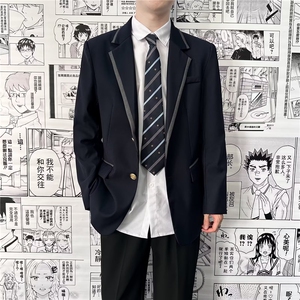 学院风制服dk男生西装套装初中高中休闲西服成人礼毕业班服外套潮图片