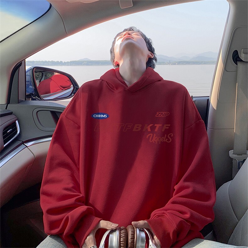 抖音得物供货可提供视频秋冬重磅美式宽松连帽卫衣WKD06,男装卫衣,电商A486