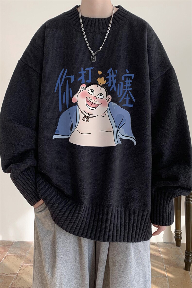 半高领毛衣男大码胖子针织衫毛线衣M18437-P45加绒款-P65,男装针织衫/毛衣,电商A040