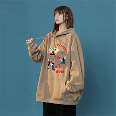 大力水手印花LOGO男女情侣潮牌连帽卫衣，男装卫衣，星座310A-4