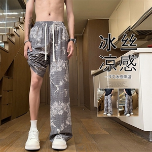 2025 夏季新款 内景新中式印花冰丝长裤M-5XL HK25474-特P25图片
