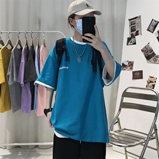XZ115A-T06200克纯棉男女字母印花大码S-5XL10色T恤衫圆领半袖，男装T恤，星座115A-3