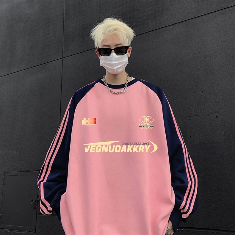抖音得物供货提供视频秋冬重磅美式宽松织带圆领卫衣0712,男装卫衣,电商A486