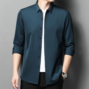 2026春秋新款中年爸爸装加绒加厚本命年结婚宴礼服免烫长袖衬衫男图片