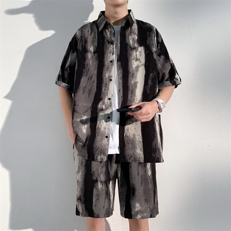 1短衬CS77033特P25DK77055特P18无差价套装TZ77066特P43大码M-5XL,男装休闲套装,星座226-2