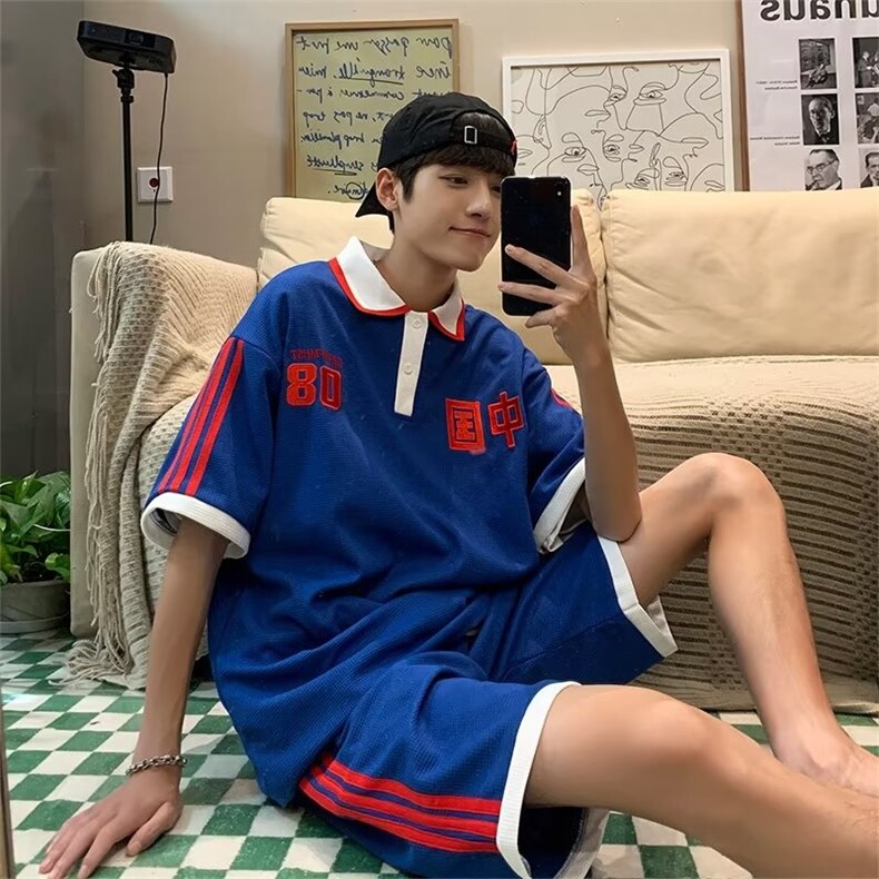 冰丝华夫格学生班服套装T224P45,男装休闲套装,星座1116-2