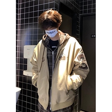 美式复古假两件连帽棉服外套男女冬季加厚保暖情侣棉衣JY66，男装夹克，星座1116A（原606A-3）