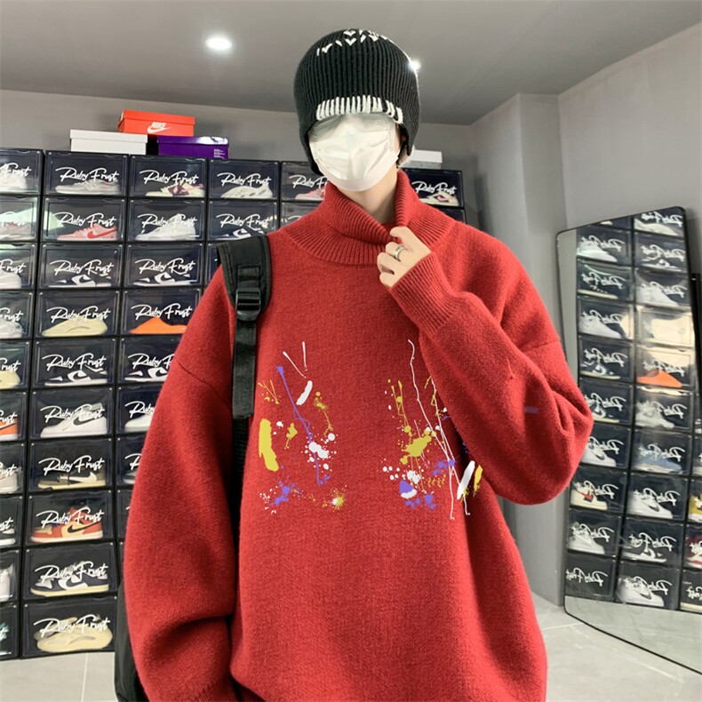 高质量！秋冬季高领毛衣加绒加厚翻领针织衫男毛衣FL529-特P38,男装针织衫/毛衣,电商B371
