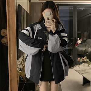 C968-P115 美式复古运动夹克休闲外套男女春季2025新款撞色上衣图片