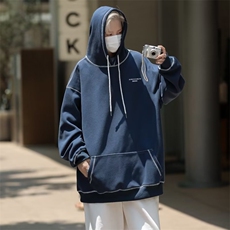 美式街头复古连帽卫衣男潮牌宽松情侣休闲百搭外套新款W36-P48，男装卫衣，星座1008