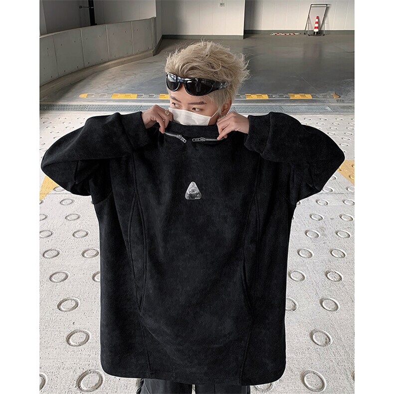 现货25男士设计感套头晕染套头拉链垫肩卫衣MJ1032-P98,男装卫衣,电商B288