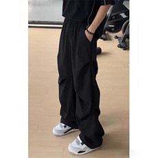 现货足美式黑色褶皱弯刀西裤K228/P45，男装西裤，星座205-3