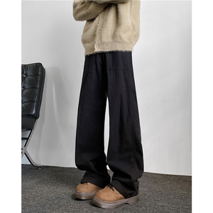 美式高街裤子男潮牌休闲裤cleanfit微喇垂感伐木工装裤K615-P55图片