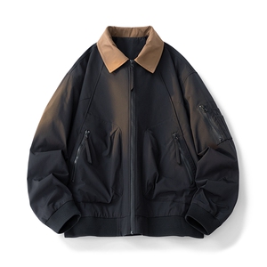 白底 夹克男款解构弯刀短款外套廓形翻领棒球服JK02557-P70图片