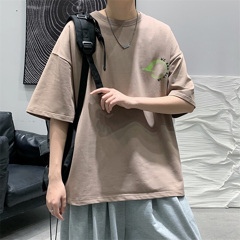 2025夏季原创设计oversize港风宽松休闲T恤B266-DX07-P30,男装T恤,星座B257-1