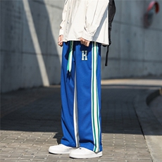 日系CityBoy风华夫格休闲裤男拖地裤女中性风直筒男裤子7790P55，男装休闲裤，星座226-1