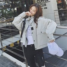 橘色工装短外套女秋季2025新款春装设计感小众ins潮原宿港风上衣，女装短外套，拾菱