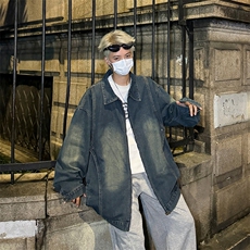 美式潮牌水洗简约牛仔外套潮流时尚设计感休闲夹克，男装工装外套，星座410-6（原星座1304-1）