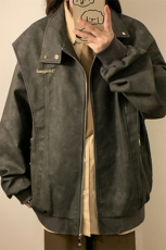 1中性做旧面料字母刺绣金属装饰大码M-5XL夹克女JK77861P85控138，女装短外套，星座226-2