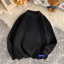 M18202-P45加绒款-P65半高领毛衣男士大码针织衫男毛线衣男，男装针织衫/毛衣，电商A040