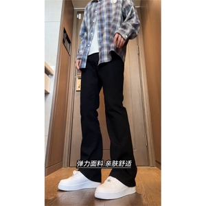 烟灰色牛仔裤秋冬款男生穿搭高级感长裤子CHNZK01-P53加绒58,时尚穿搭男生牛仔裤图片