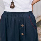 气质时尚2024年秋季中长款显瘦纯色拼色文艺休闲半身裙，女装半身裙，风姿绰