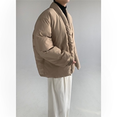 MH02-P125设计感无领棉服简约纯色保暖棉衣加厚外套男，男装棉衣，星座1501-3