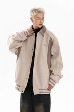 秋季新款港风日系拼色宽松翻领夹克外套男XZ213-JK9911-P90控108，男装夹克，星座213