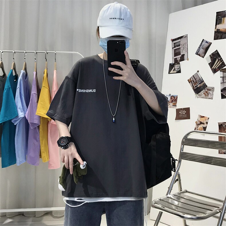 XZ115A-T06200克纯棉男女字母印花大码S-5XL10色T恤衫圆领半袖,男装T恤,星座115A-3