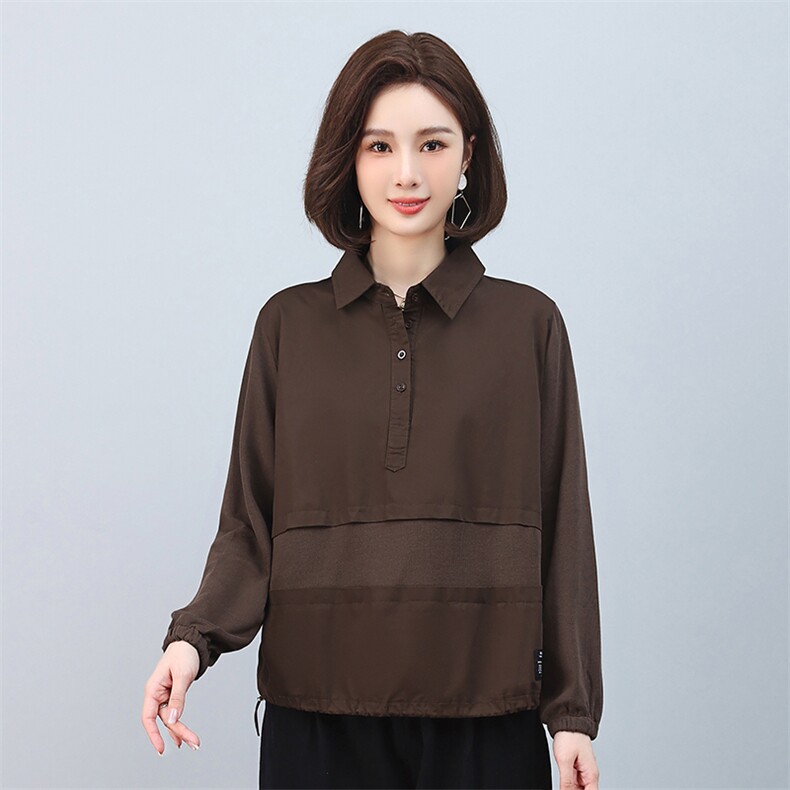 时尚宽松长袖衬衫女秋季新款韩版百搭显瘦上衣气质休闲衬衣,女装衬衫,叶笙衣