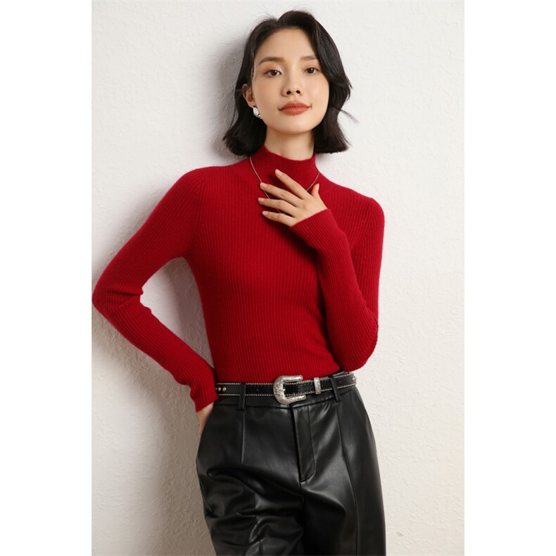 秋冬季简约休闲时尚百搭开叉袖35%羊绒衫,女装羊绒衫,艾森羊绒
