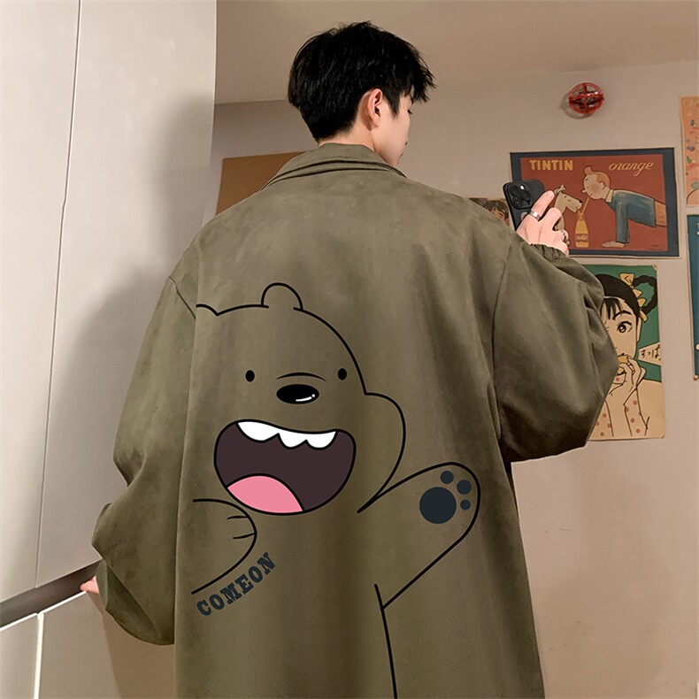 麂皮绒夹克男大码立领褂子外套JK85131-P68加绒款-P78,男装夹克,电商A040