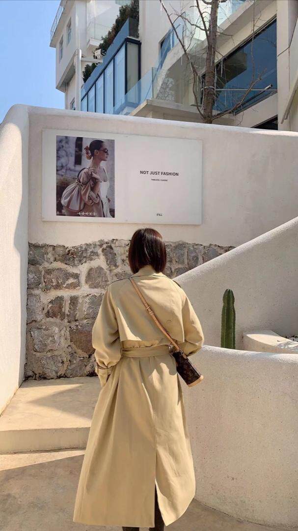 高品质长款风衣，女装风衣，k-ong